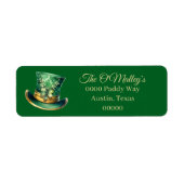 Étiquette Leprechaun Top Hat with Shamrock (Devant)