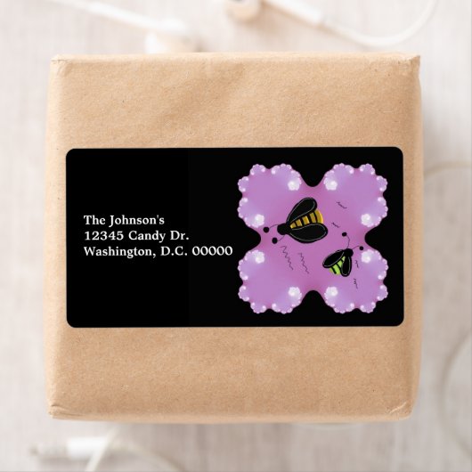 Étiquette Les abeilles dans les fleurs (En situation)