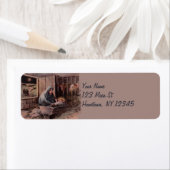 Étiquette Les Bénédictions de Noël Retourner Adresse Étiquet (En situation)