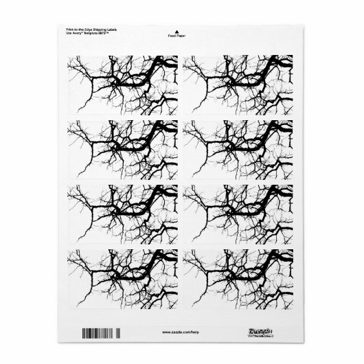 Étiquette Les branches sombres de l'arbre (Feuille entière)