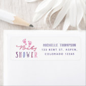 Étiquette Les coloris tendance Baby shower fille (En situation)