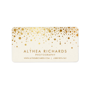 Étiquette Les confettis de feuille d'or de Faux pointillent