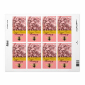 ÉTIQUETTE LES FLEURS DE PRINTEMPS ROMANTIQUES HONEY BEE, BEE (Feuille entière)