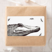 Étiquette Les libellules d'alligator crocodile dessin d'art  (En situation)