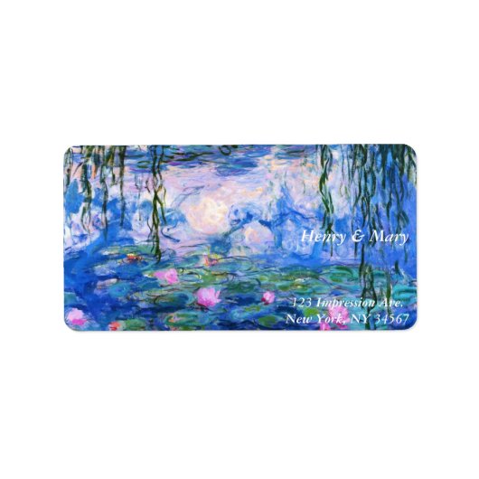 Étiquette Les nénuphars de Monet (Devant)