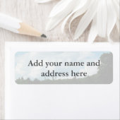 Étiquette Les nuages rencontrent les arbres (En situation)