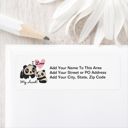 Étiquette Les pandas I aiment ma tante (En situation)