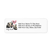 Étiquette Les pandas I aiment ma tante (Devant)