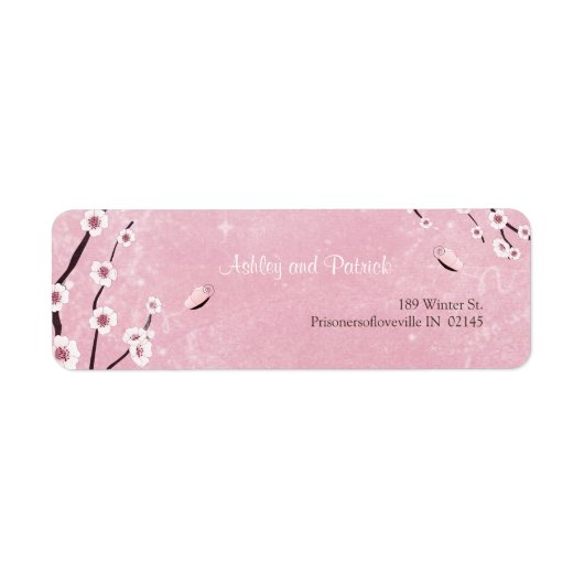 Étiquette Les papillons Sakura et Love Adressez-vous au Étiq (Devant)