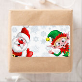 Étiquette Les personnages de Noël de père Noël et Elf (En situation)