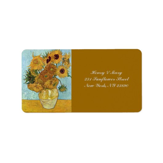 Étiquette Les tournesols de Van Gogh (Devant)
