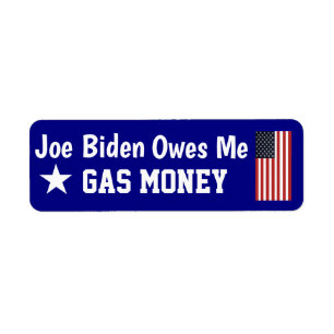 Étiquette L'étiquette Biden me doit de l'argent pour l'essen