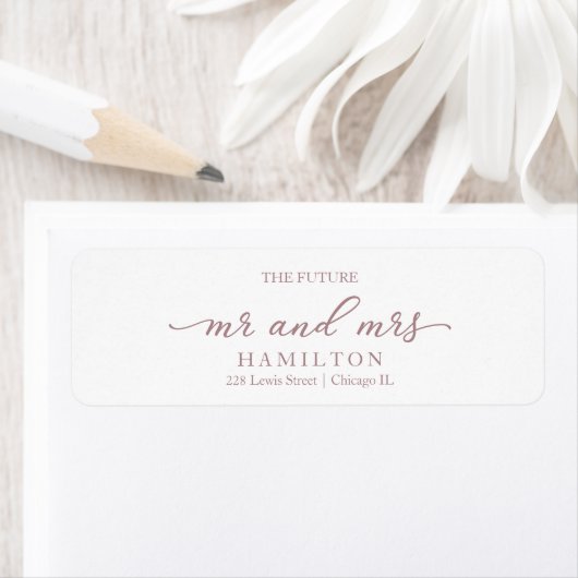 Étiquette L'étiquette d'adresse de retour de mariage du futu (En situation)