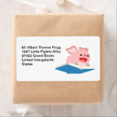 Étiquette L'étiquette d'expédition du livre volant et du coc (En situation)