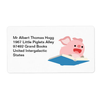 Étiquette L'étiquette d'expédition du livre volant et du coc