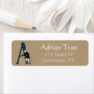 Étiquette Lettre A Rabbit blanc Wonderland