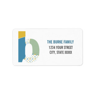 Étiquette Lettre Abstraite moderne B Monogramme Adresse init
