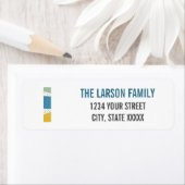 Étiquette Lettre Abstraite moderne L Monogramme Adresse init (En situation)