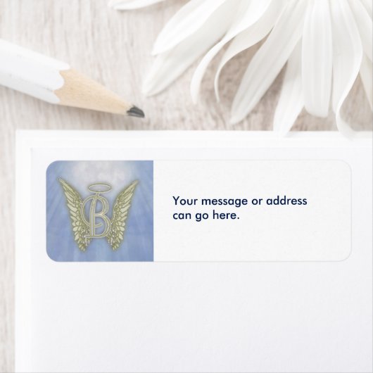 Étiquette Lettre B Angel Monogramme (En situation)