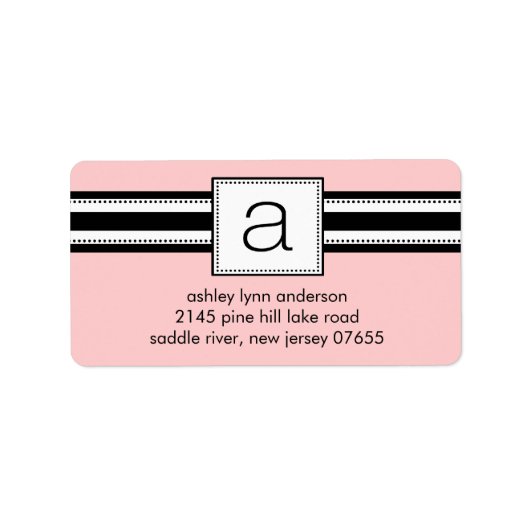 Étiquette Lettre Classique A Monogramme Adresse de retour Ét (Devant)