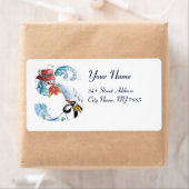 ÉTIQUETTE LETTRE DE NOËL, MONOGRAMME SÉRÉNADE DE PENGUIN (En situation)