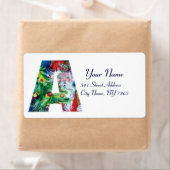 ÉTIQUETTE LETTRE DE NOËL / PÈRE NOËL AVEC ARBRE DE NOËL (En situation)