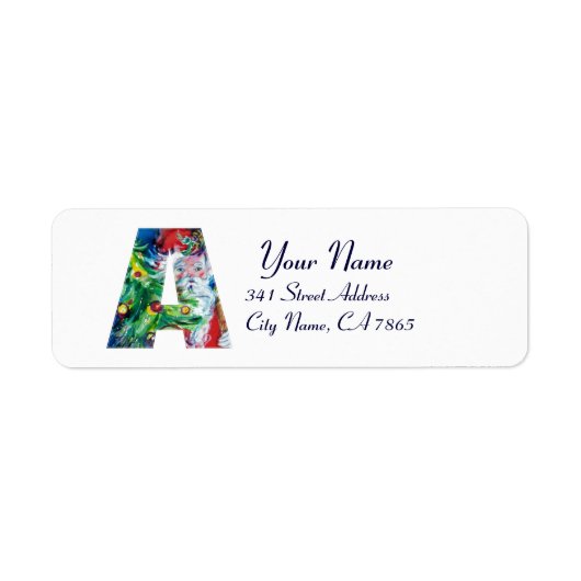 ÉTIQUETTE LETTRE DE NOËL / PÈRE NOËL AVEC ARBRE DE NOËL (Devant)