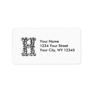 Étiquette Lettre faite sur commande H de monogramme