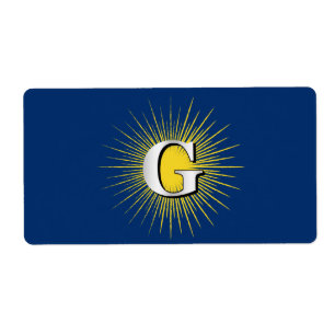 Étiquette Lettre G - symbole maçonnique
