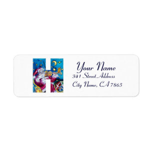 ÉTIQUETTE LETTRE H DE NOËL / MONOGRAM PÈRE NOËL INSPIRÉ