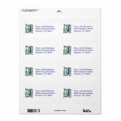 Étiquette Lettre J Monogram Fleur de lis (Feuille entière)