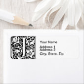 Étiquette Lettre J Monogramme médiéval Art Nouveau (En situation)