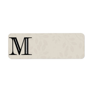 Étiquette Lettre M - noir de damassé