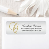 ÉTIQUETTE LETTRE MONOGRAPHIQUE D'OR D'ARGENT 'C' ENVELOPPE R (En situation)