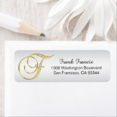 ÉTIQUETTE LETTRE MONOGRAPHIQUE D'OR D'ARGENT 'F' ENVELOPPE R (En situation)