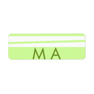 Étiquette LETTRE motif grecque néon rayures vertes