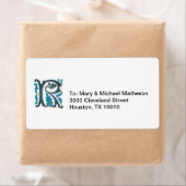 Étiquette Lettre R monogramme (En situation)