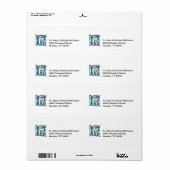 Étiquette Lettre R monogramme (Feuille entière)