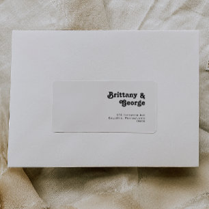 Étiquette LETTRE RÉtro moderne Mariage RSVP Adresse de retou