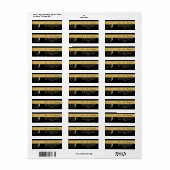 ÉTIQUETTE LETTRE UNIQUE MONOGRAPHIQUE D'OR NOIR 'T' RETOUR (Feuille entière)