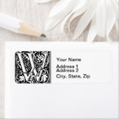 Étiquette Lettre W Monogramme médiéval Art Nouveau (En situation)