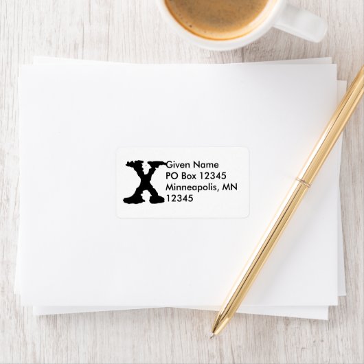 Étiquette Lettre X (En situation)