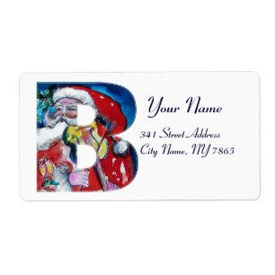 ÉTIQUETTE LETTRE XMAS B /SANTA CLAUS AVEC MONOGRAM VIOLON