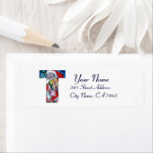 ÉTIQUETTE LETTRE XMAS T /SANTA CLAUS AVEC MONOGRAM VIOLON (En situation)