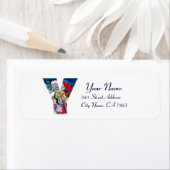 ÉTIQUETTE LETTRE XMAS Y /SANTA CLAUS AVEC MONOGRAM VIOLON (En situation)