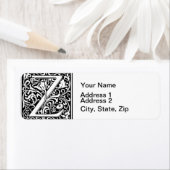 Étiquette Lettre Z Monogramme médiéval Art Nouveau (En situation)