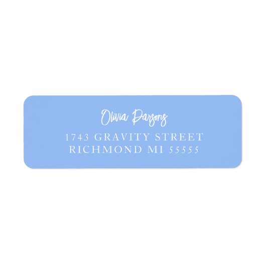 Étiquette Lettres à main bleu périphérique (Devant)