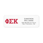 Étiquette Lettres Phi Sigma Kappa (Devant)