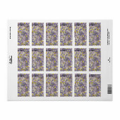 Étiquette Lever de soleil parmi les fleurs (Feuille entière)