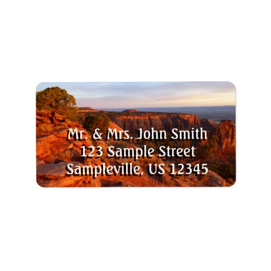 Étiquette Lever de soleil sur le sentier Grand View au monum (Devant)